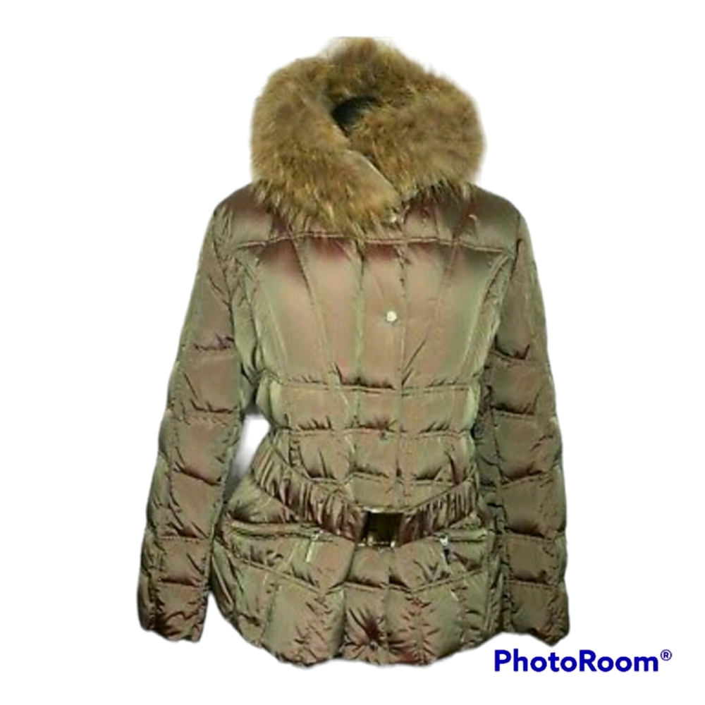 Feyem Goose Down Belted Puffer Jacket Size XS.